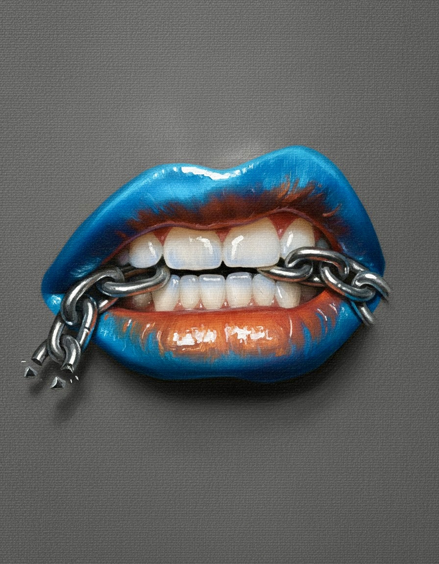 Blue Lips Wall Art