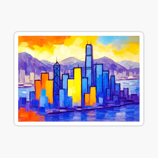 Hong Kong Harbour Lights Abstract Art