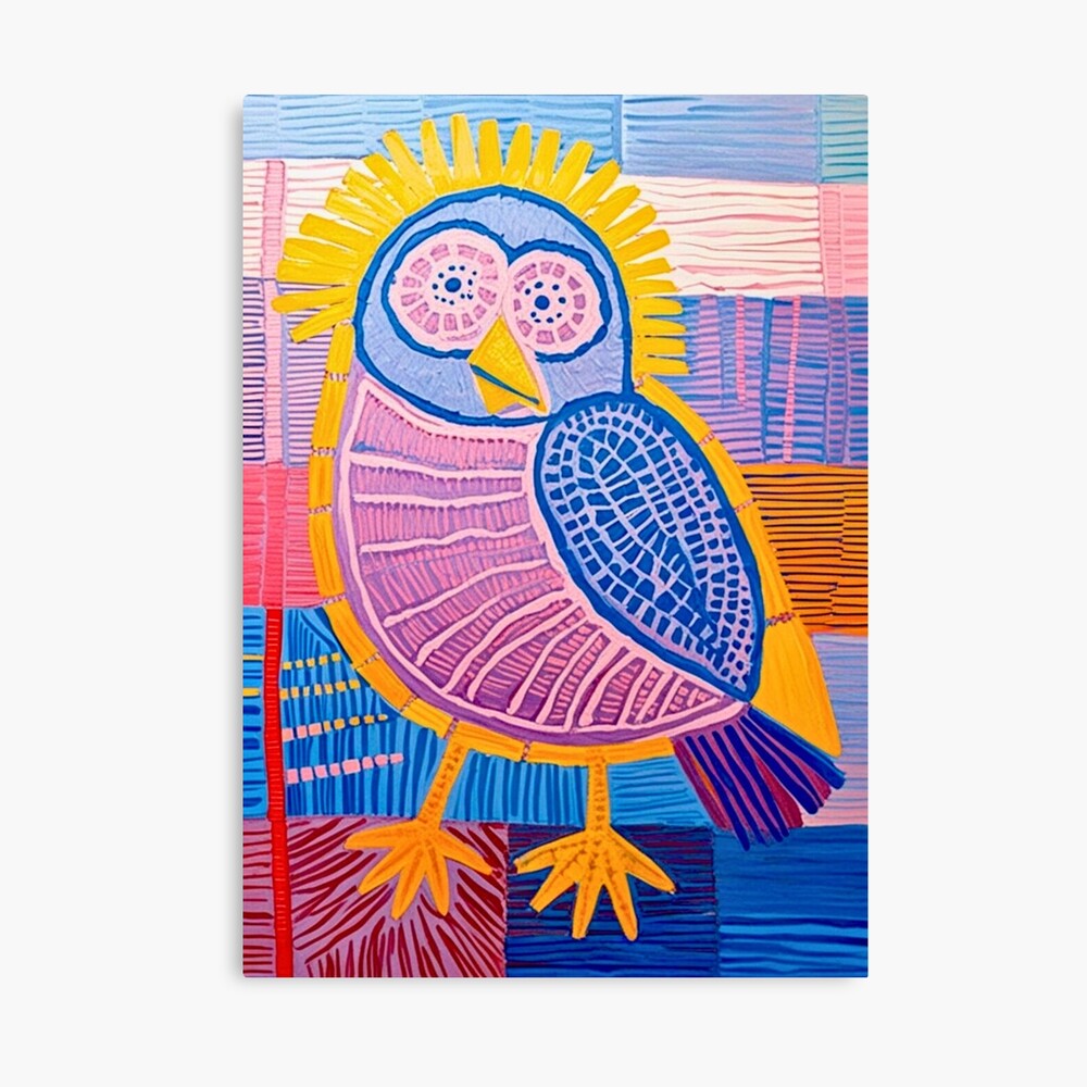 Vibrant Tribal Sunburst Owl