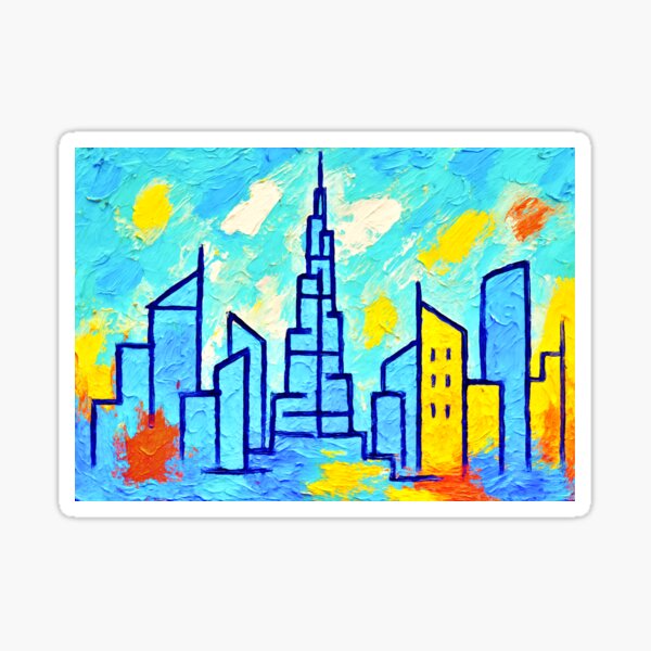 Burj Khalifa Blue Skyscraper Abstract