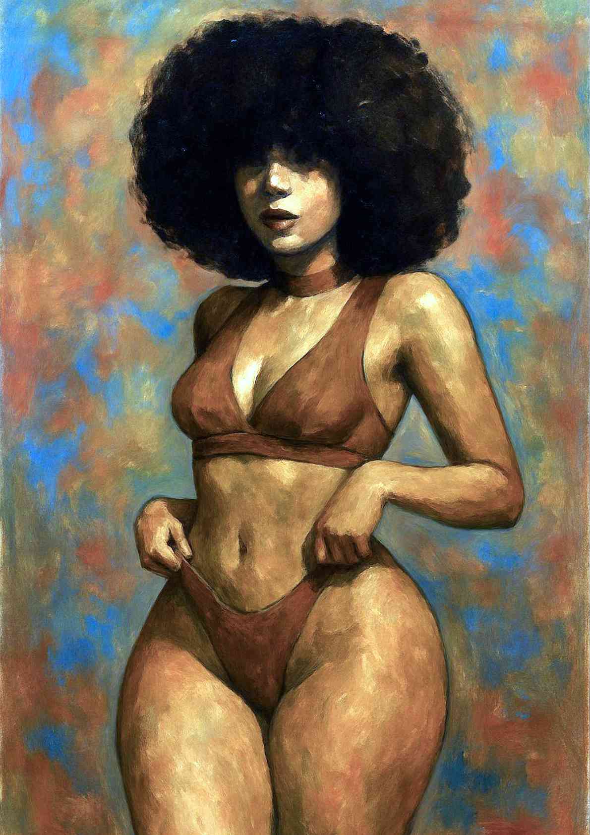 Afro Woman Painting