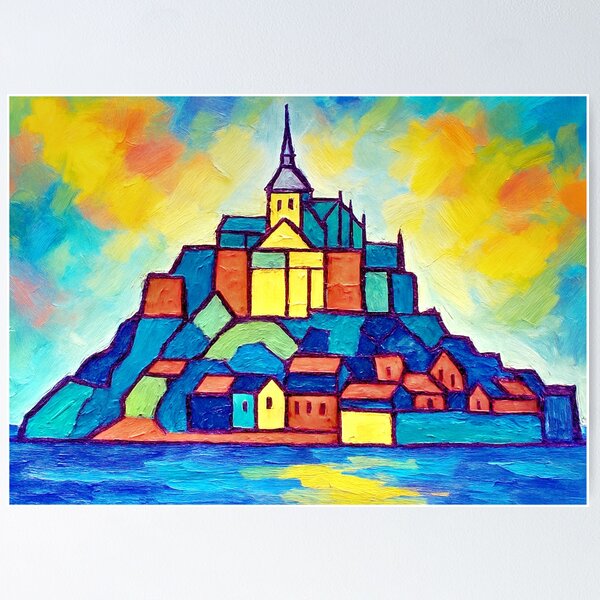 Mont Saint Michel Colorful Mosaic