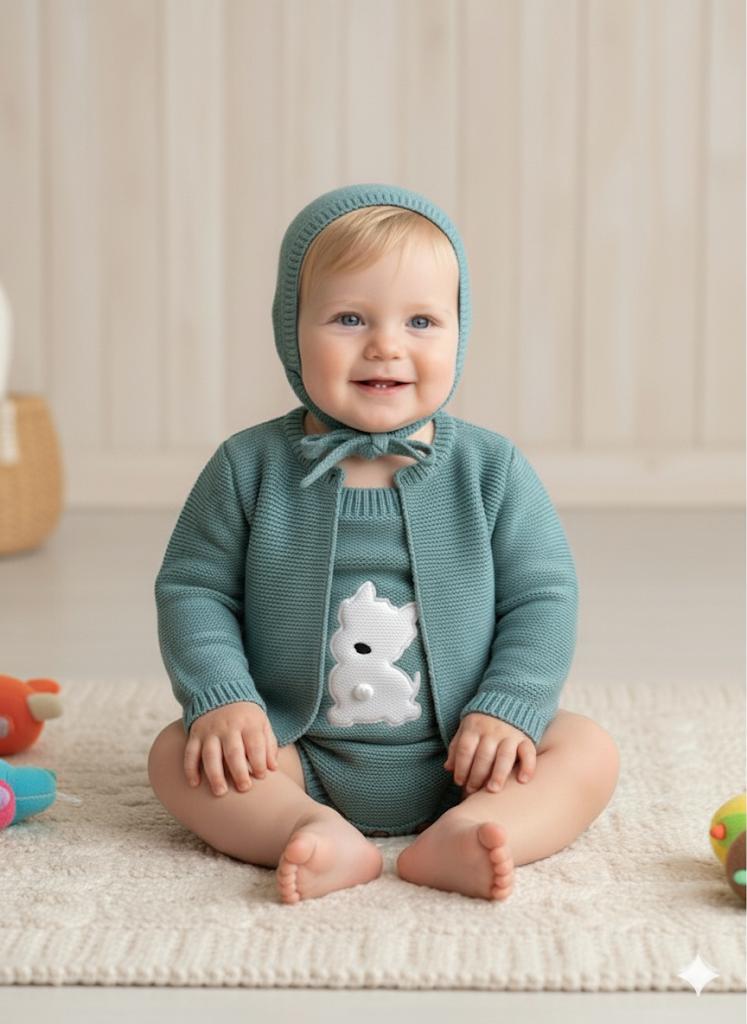 Conjunto de ropa de bebé verde