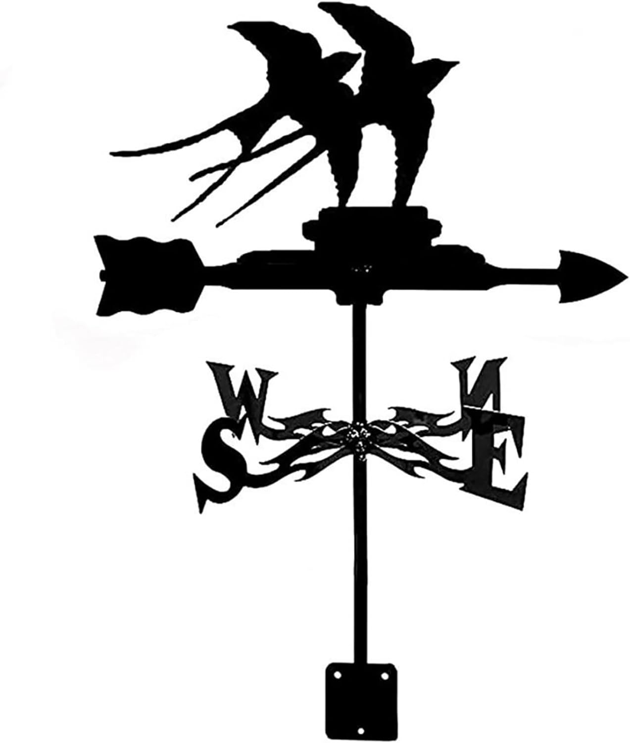 Metal Weathervane Animal Swallow Wind Vane Stainless Steel Weathercock Wind Di