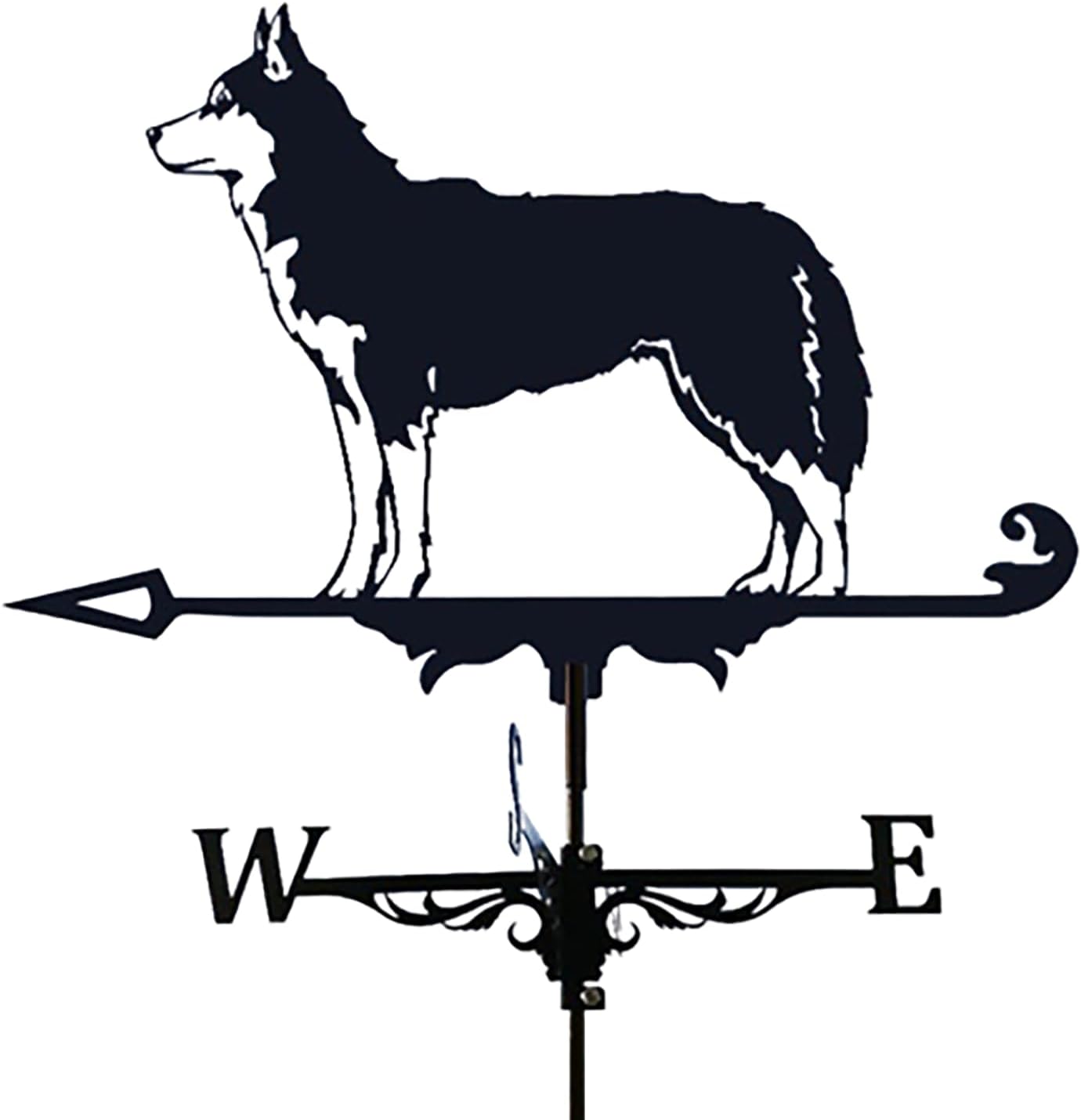 Metal Weathervane Dog Creative Silhouette Wind Vane Stainless Steel Weathercoc