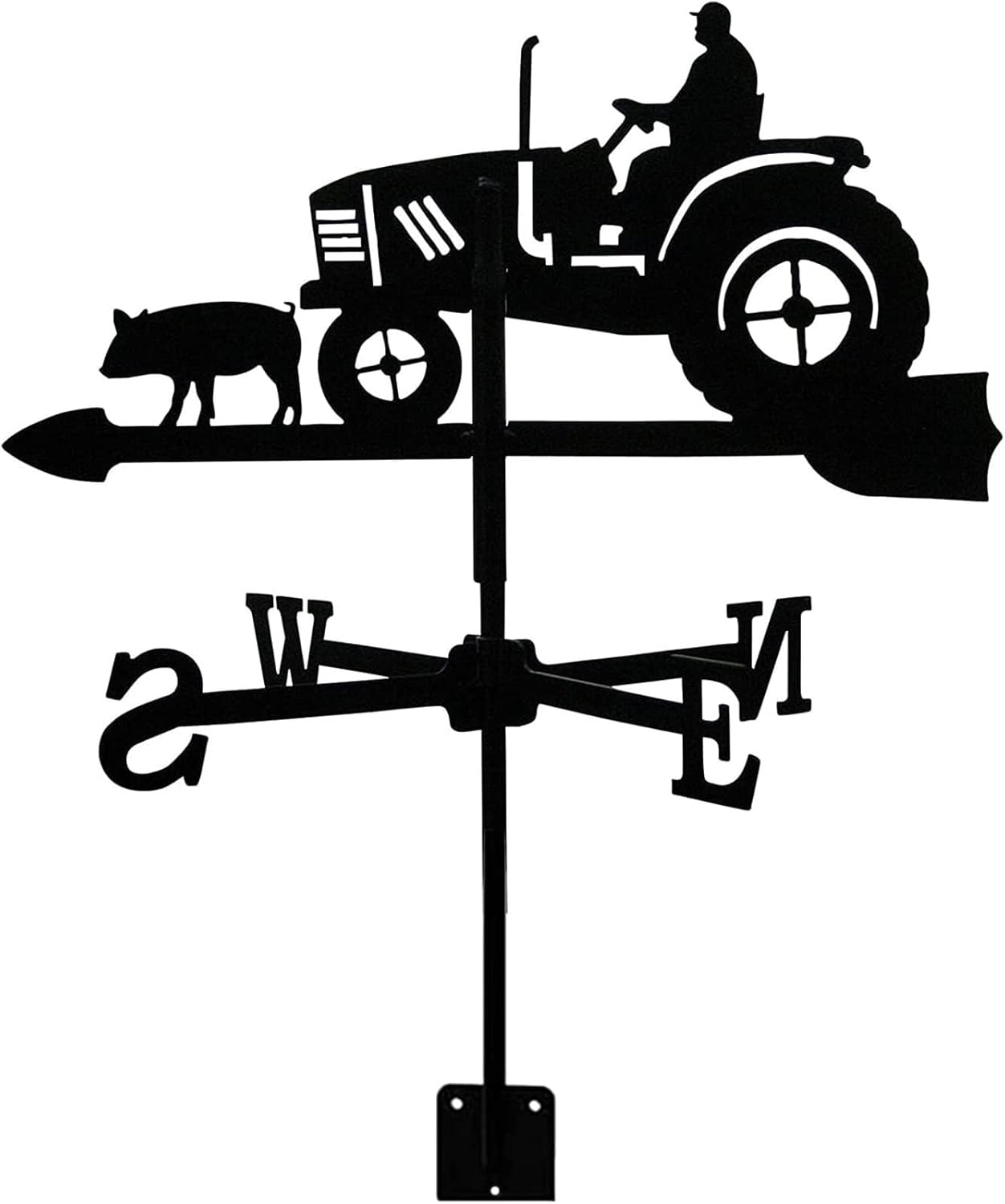 Tractor Metal Weathervane Animal Wind Vane Stainless Steel Weathercock Wind Di
