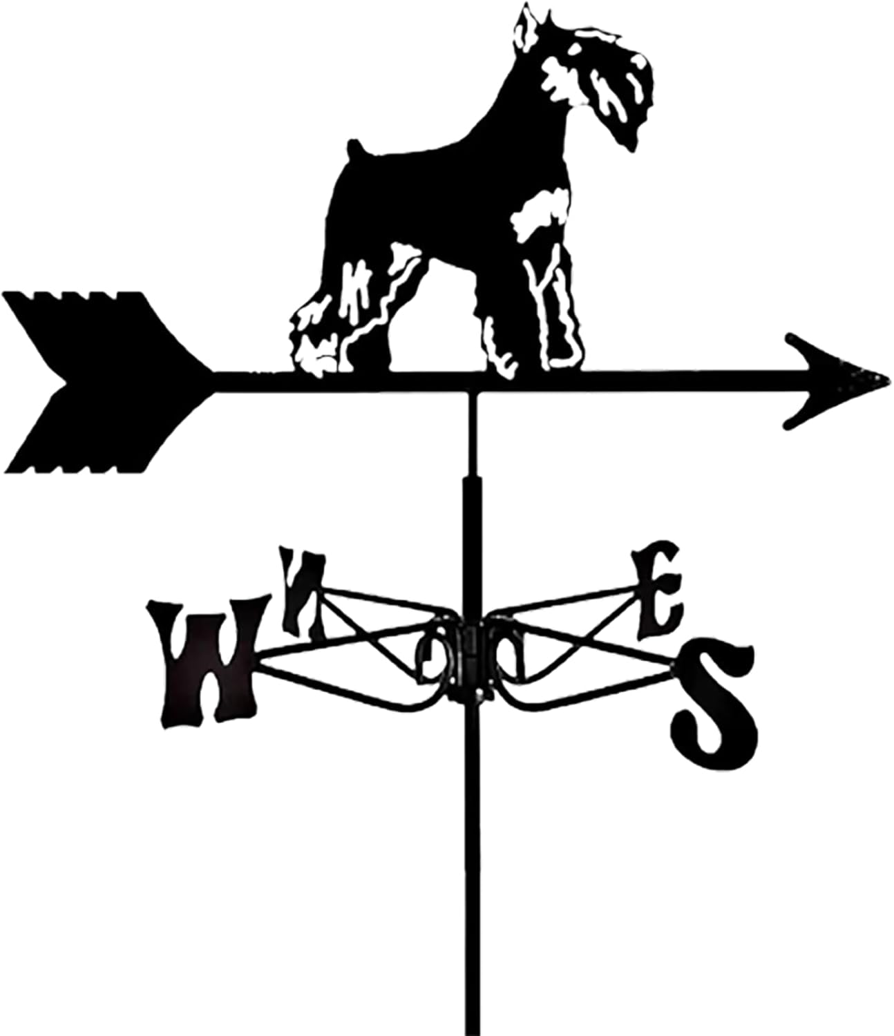 Metal Weathervane Vintage Animal Dog Wind Vane Stainless Steel Weathercock Win