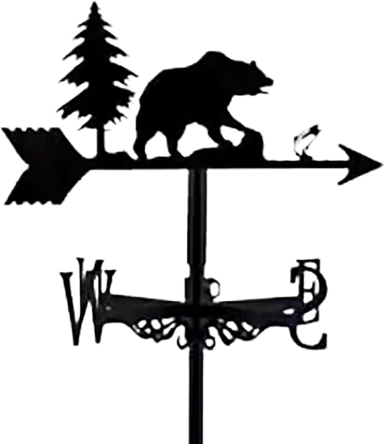 Metal Weathervane 3D Animal Bear Weathervane for Roof Garden Patio Outdoor Far