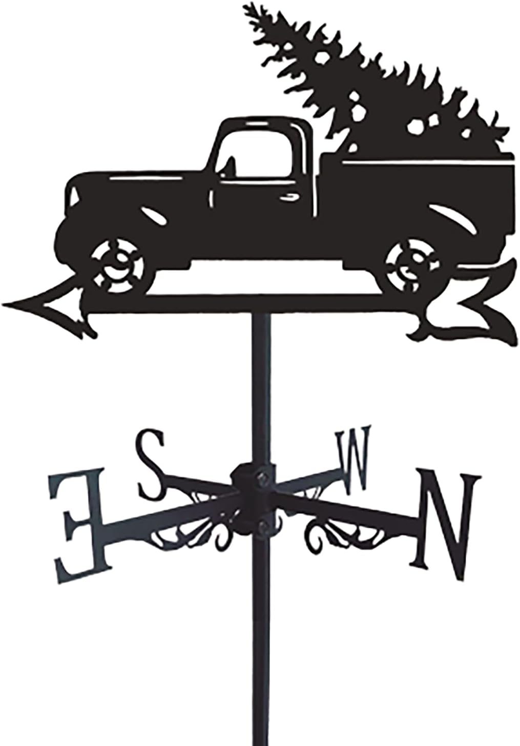 Christmas Truck Metal Weathervane Vintage Wind Vane Car Stainless Steel Weathe