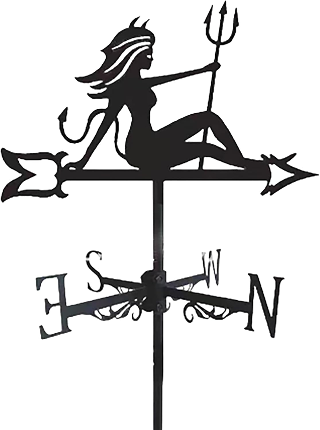 Metal Weathervane 3D Mermaid Vintage Weathervane for Roof Garden Patio Outdoor