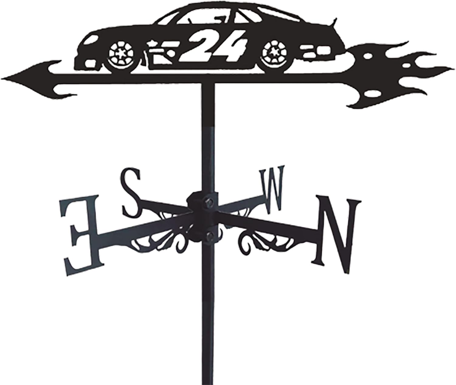 Racing Metal Weathervane Vintage Wind Vane Car Stainless Steel Weathercock Win