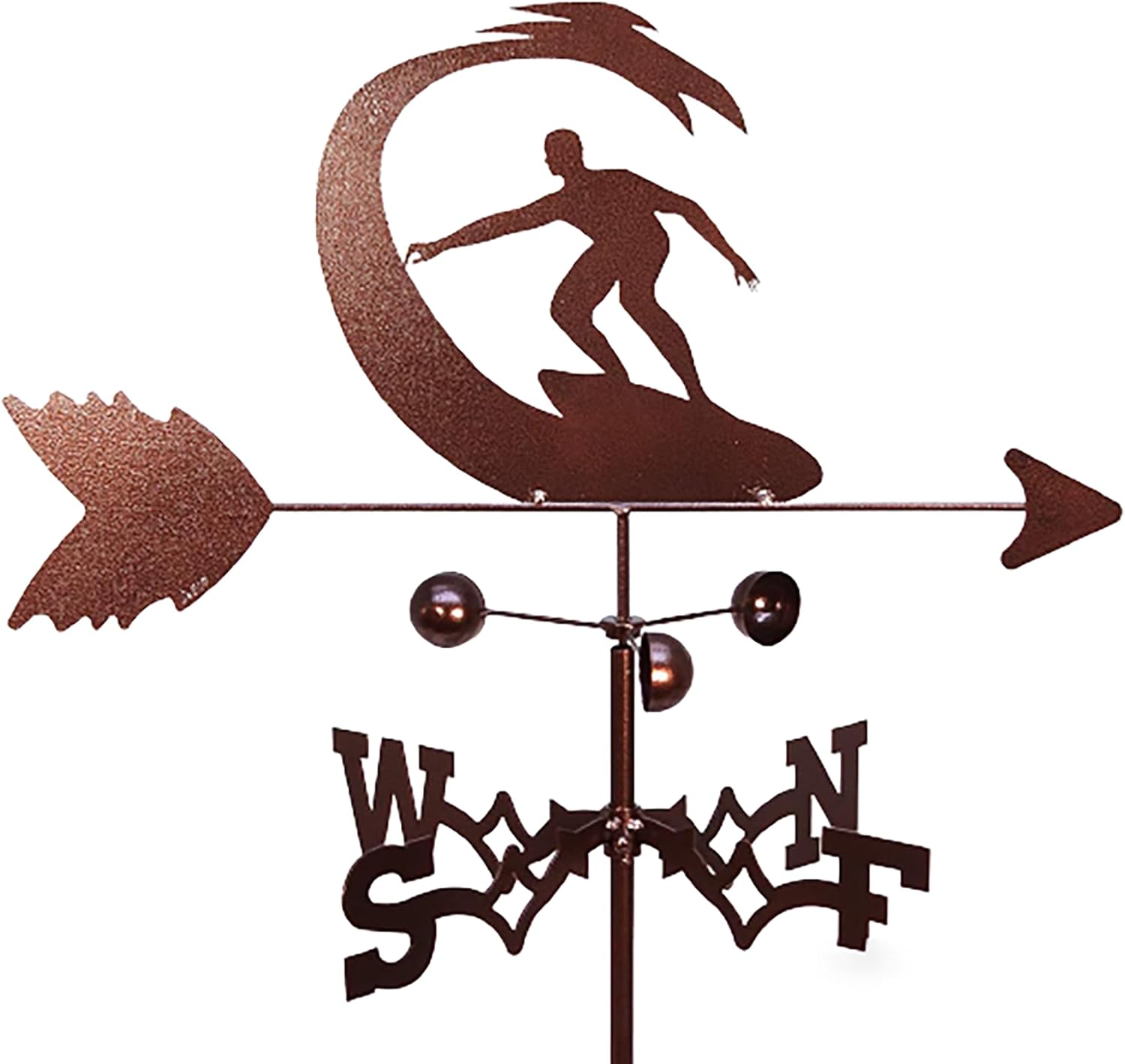 Metal Weathervane Surf Silhouette Wind Vane Vintage Stainless Steel Weathercoc