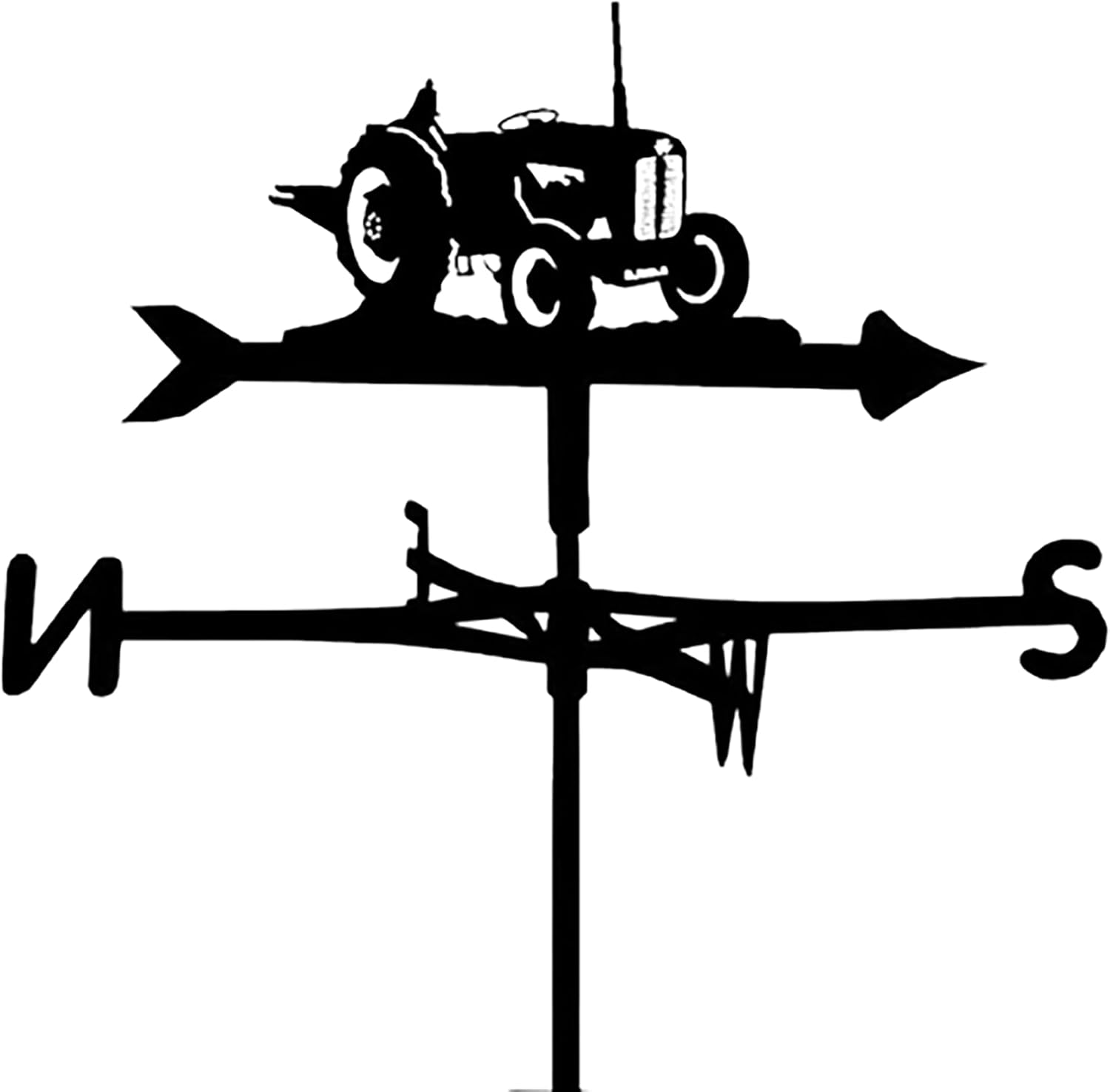 Tractor Silhouette Metal Weathervane Vintage Wind Vane Stainless Steel Weather
