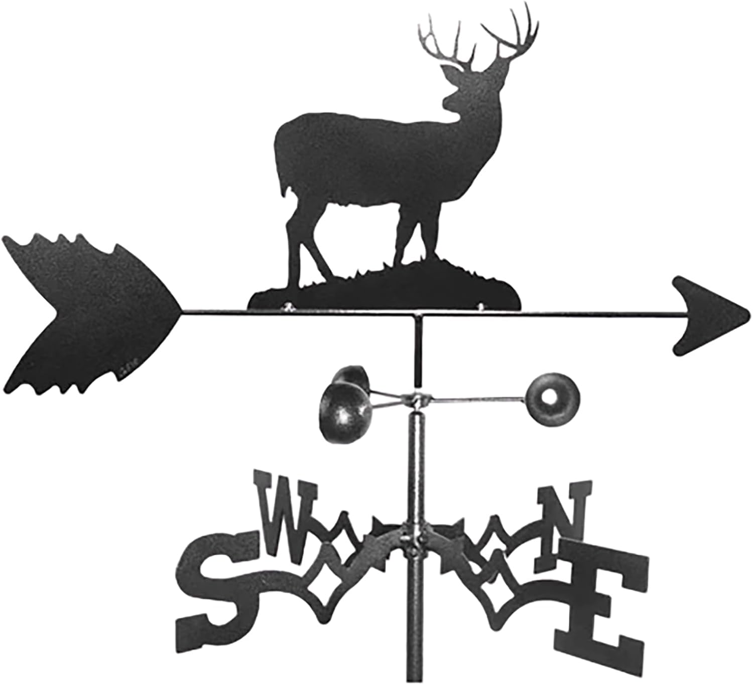 Deer Creative Metal Weathervane Vintage Wind Vane Stainless Steel Weathercock