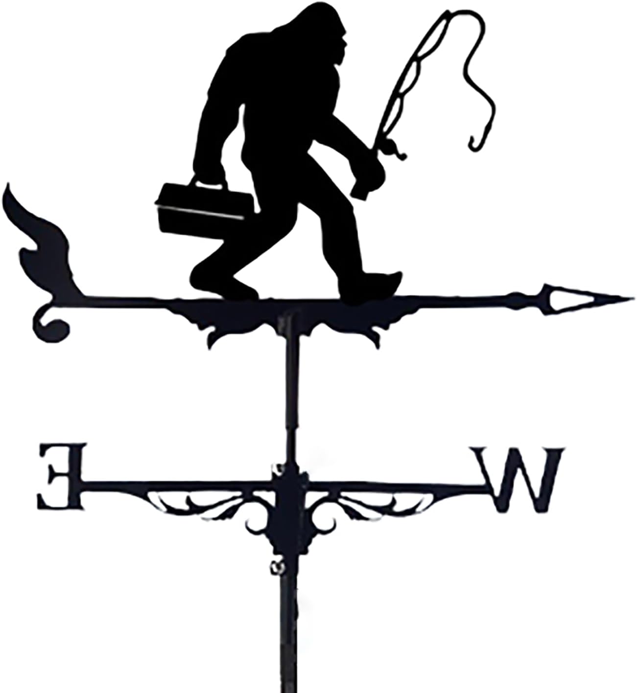 Metal Weathervane Chimpanzees Silhouette Wind Vane Vintage Stainless Steel Wea