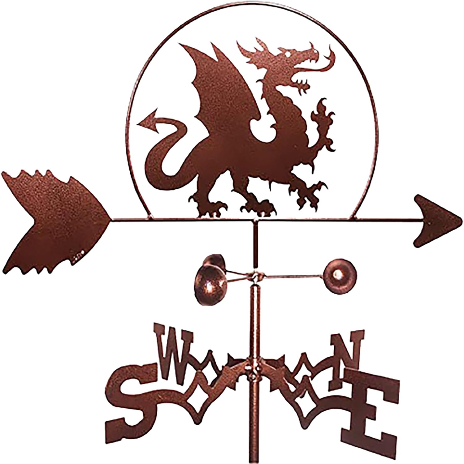 Metal Weathervane Dragon Silhouette Wind Vane Stainless Steel Weathercock Wind