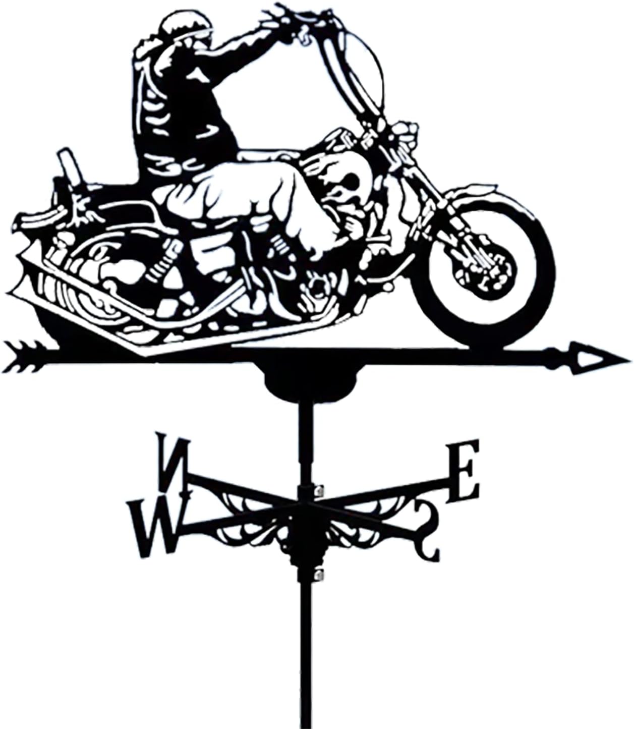 Riding Motorcycle Metal Weathervane Animal Wind Vane Stainless Steel Weatherva