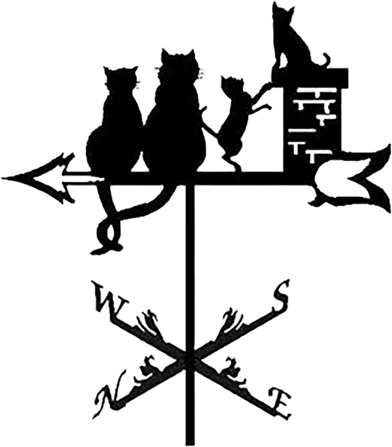 Metal Weathervane Vintage Cat Wrought Iron Wind Vane Stainless Steel Weatherco