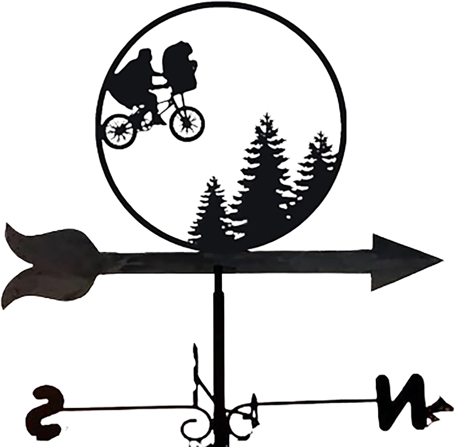 Metal Weathervane Vintage Cycling Wind Vane Stainless Steel Weathercock Wind D