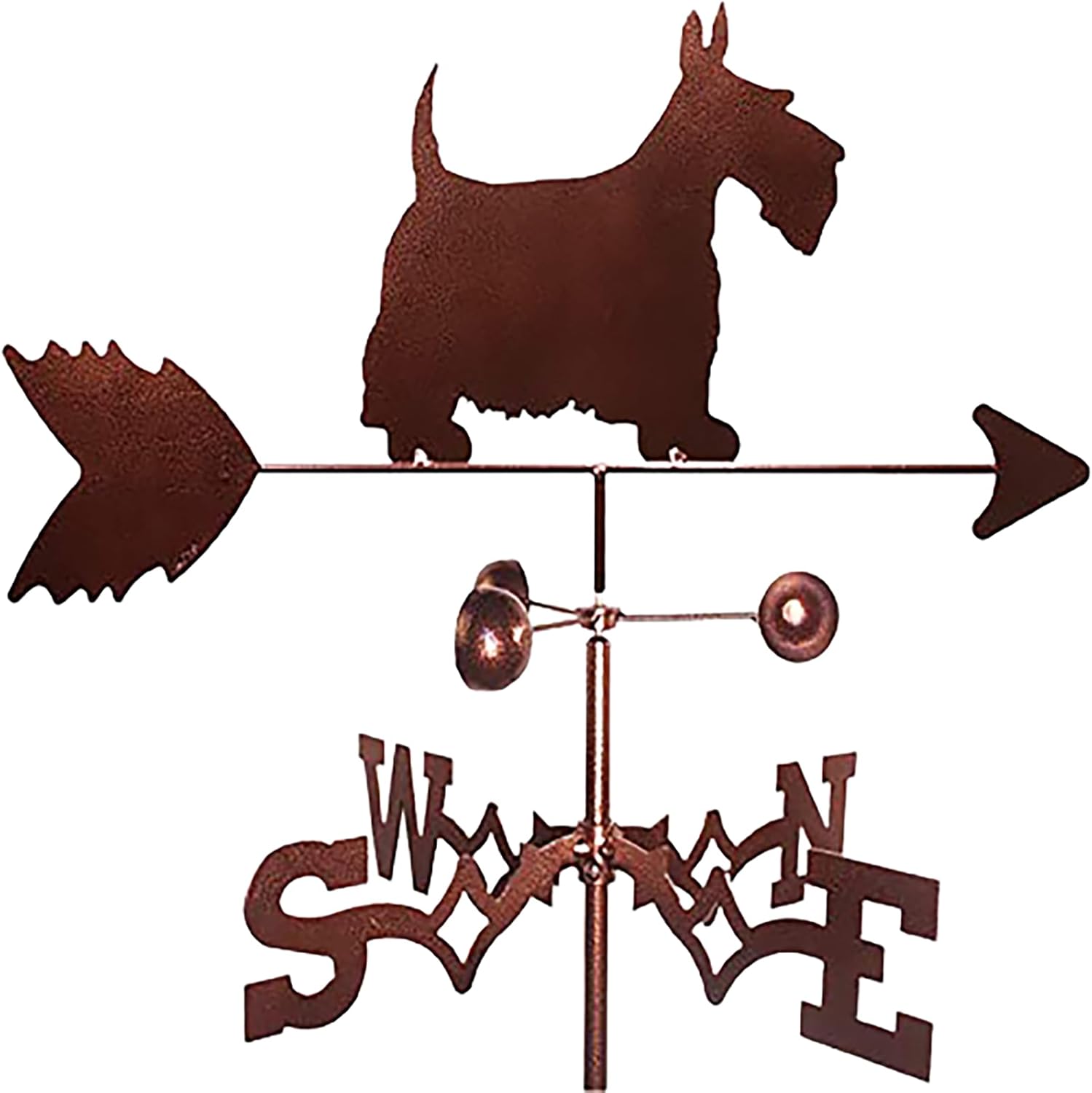 Metal Weathervane Dog Silhouette Wind Vane Stainless Steel Weathercock Wind Di