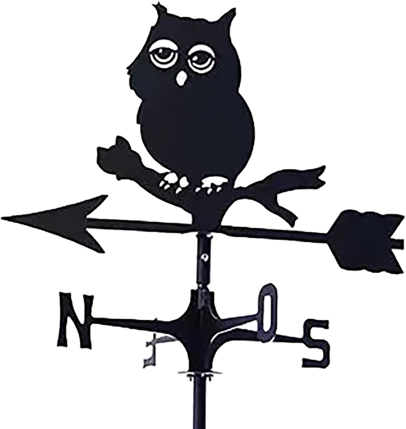 Owl Silhouette Metal Weathervane Vintage Wind Vane Stainless Steel Weathercock