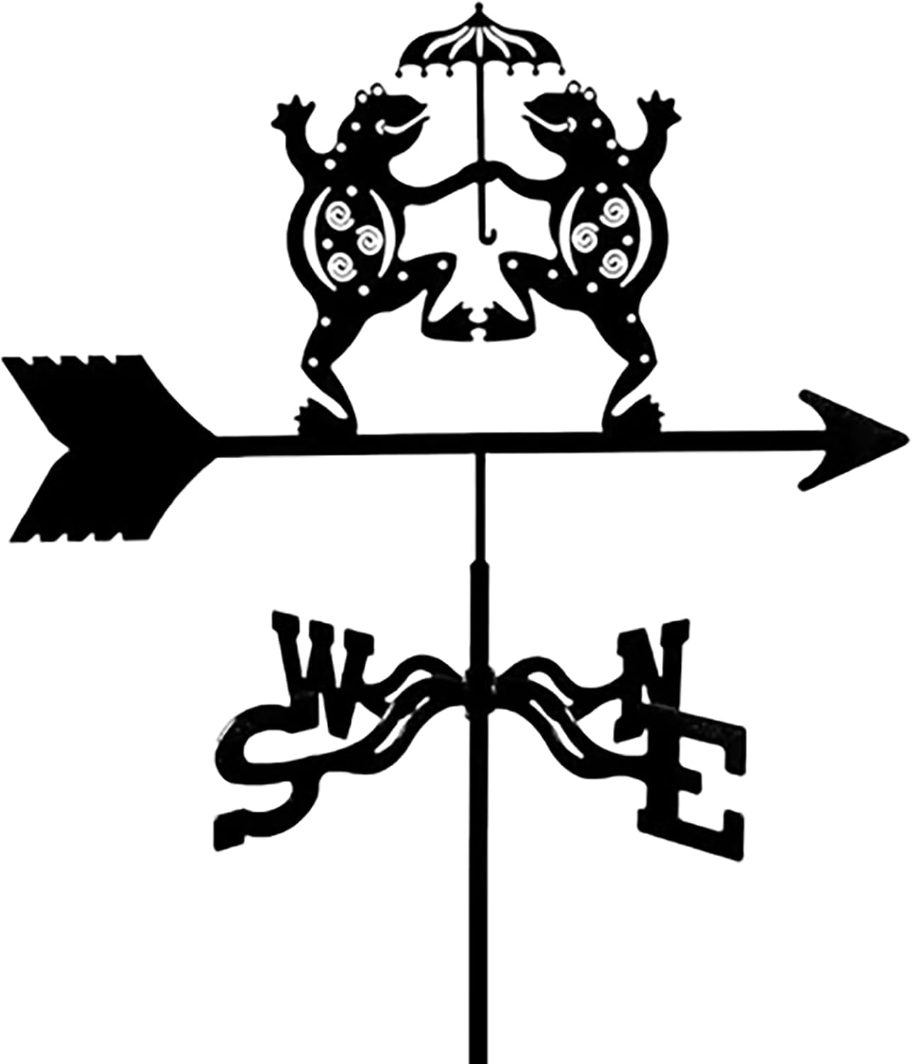 Frog Silhouette Metal Weathervane Vintage Wind Vane Stainless Steel Weathercoc