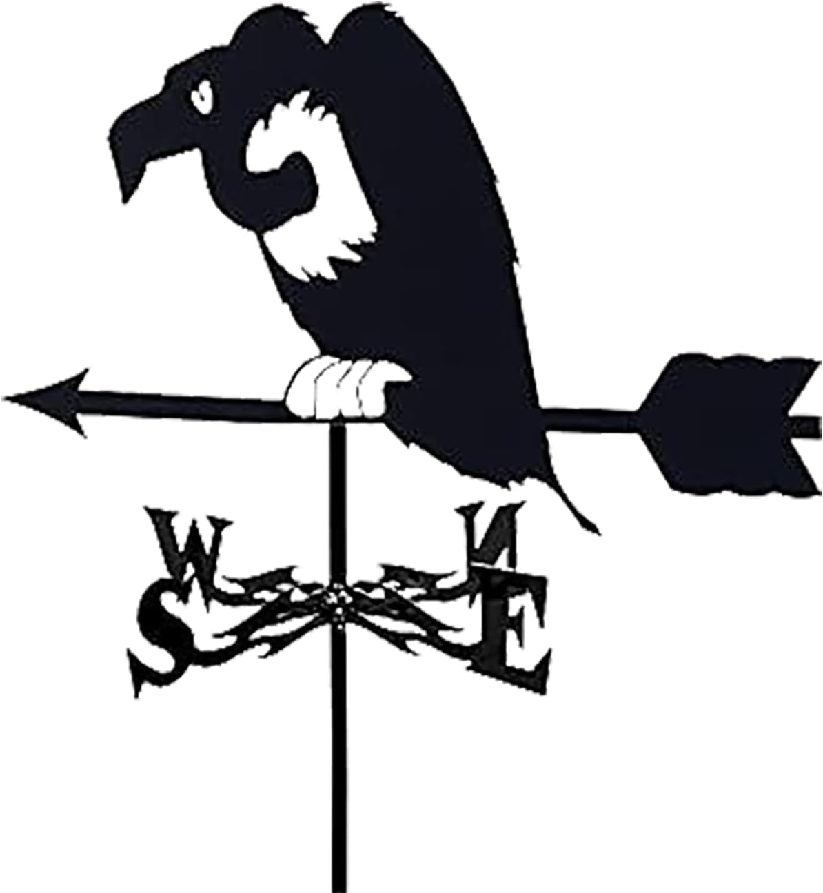 Metal Weathervane Vintage Vulture Silhouette Wind Vane Stainless Steel Weather