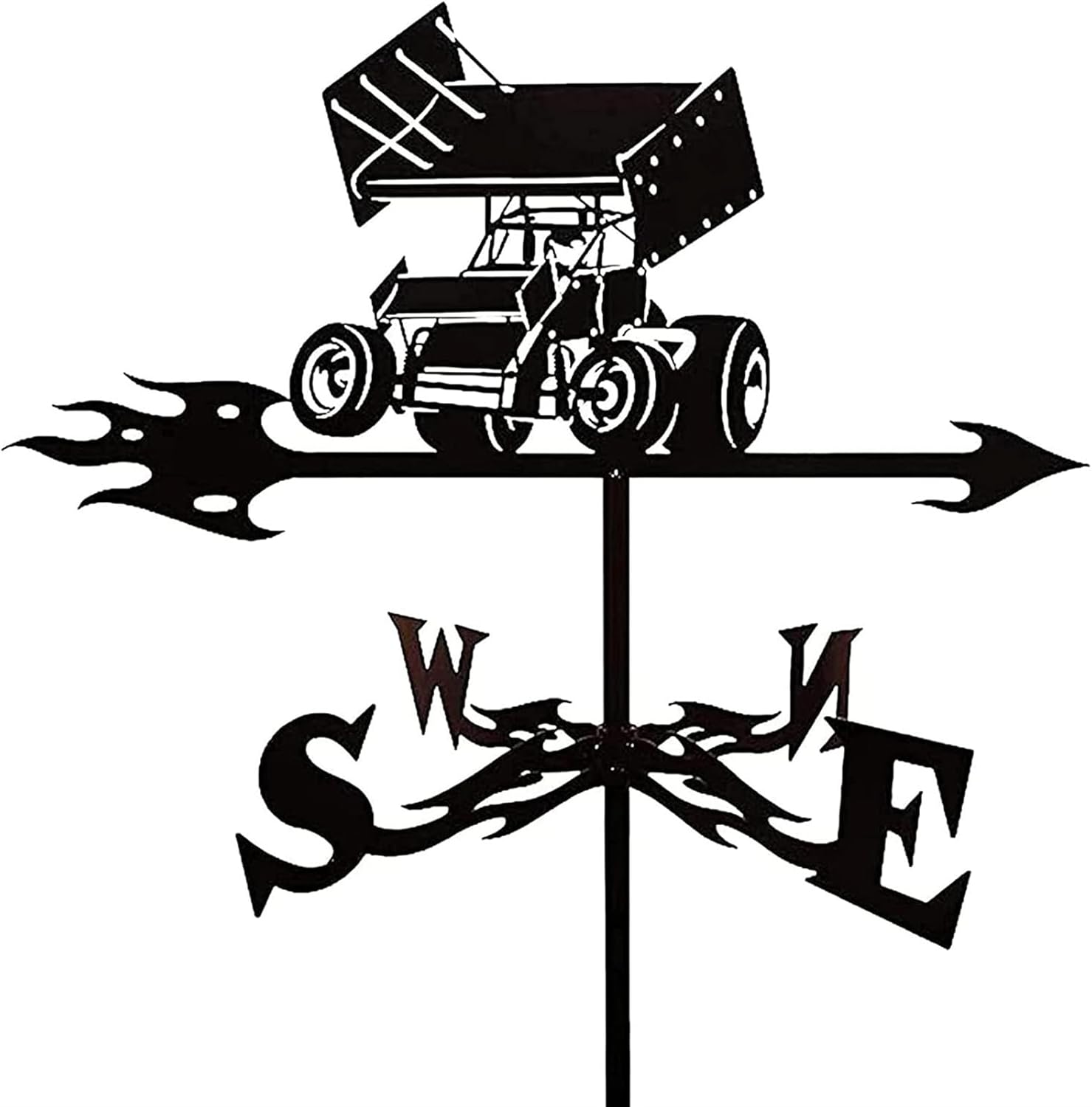 Metal Weathervane Vintage Excavator Wind Vane Stainless Steel Weathercock Wind