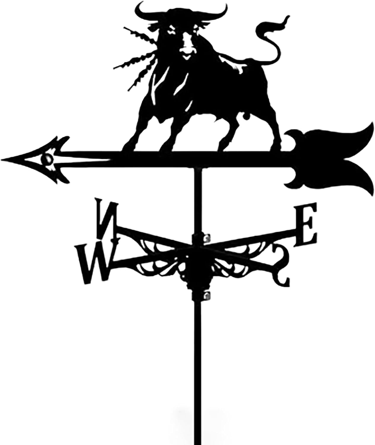 Cattle Wrought Iron Metal Weathervane Vintage Wind Vane Stainless Steel Weathe
