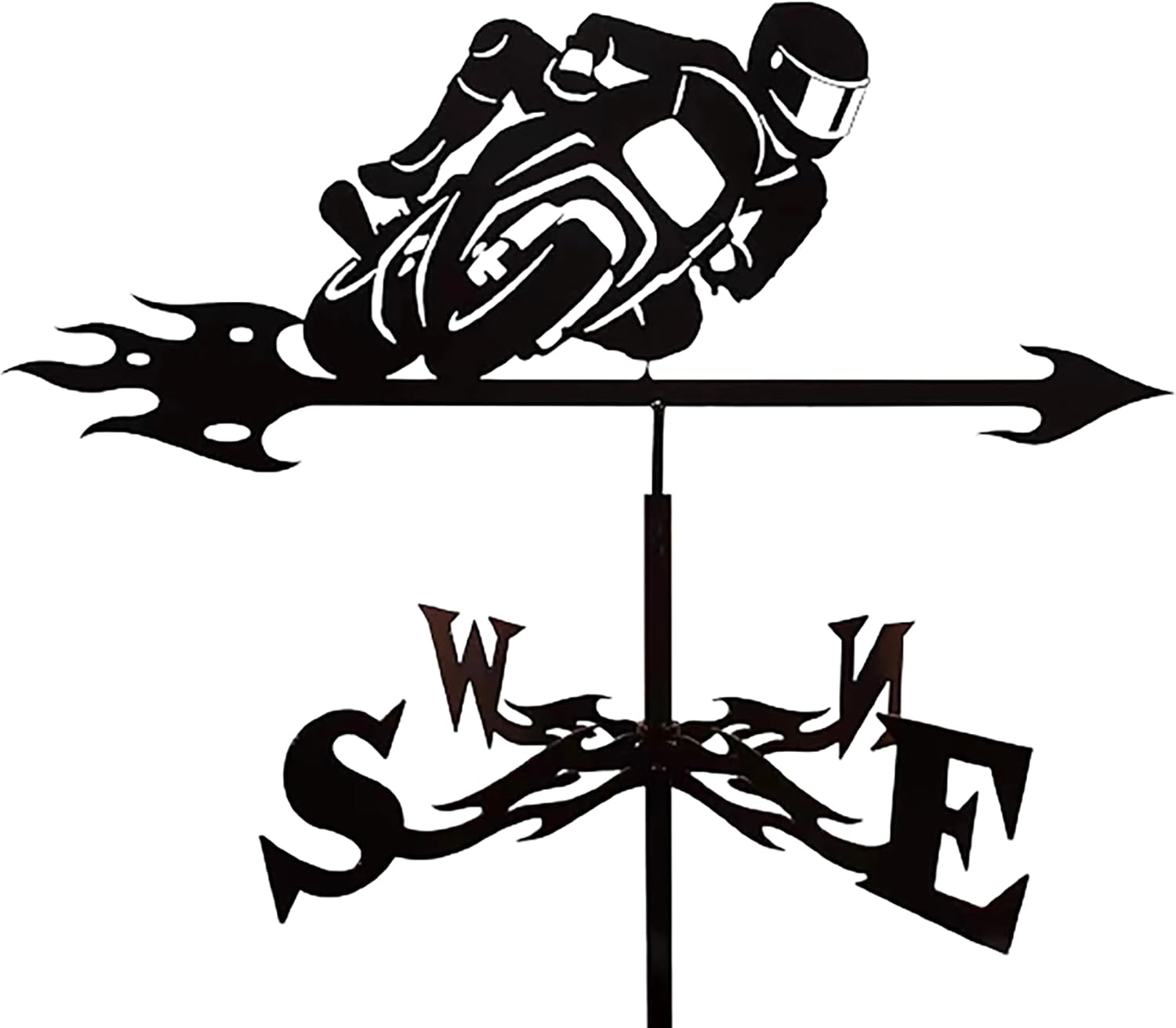 Metal Weathervane 3D Creative Racing Weathervane for Roof Garden Patio Outdoor