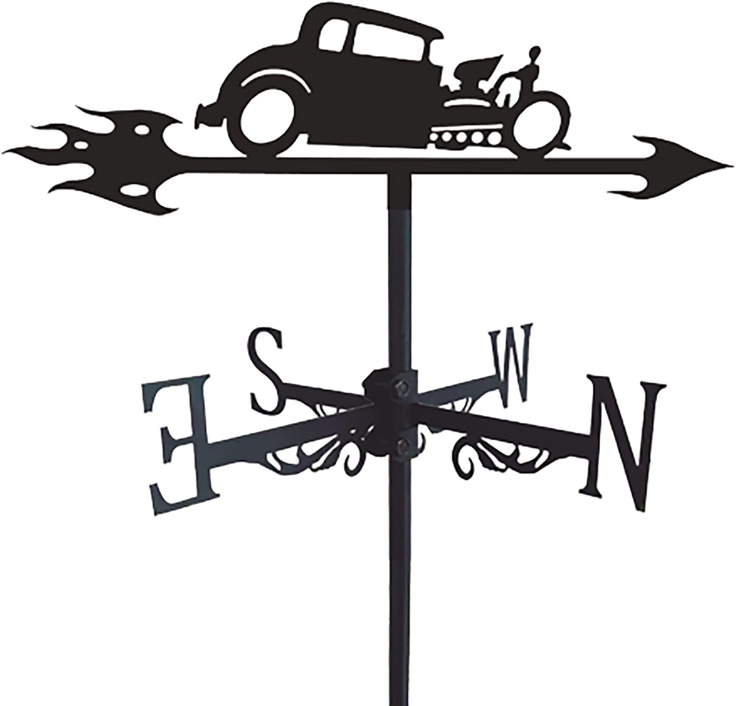 Christmas Car Metal Weathervane Vintage Wind Vane Car Stainless Steel Weatherc