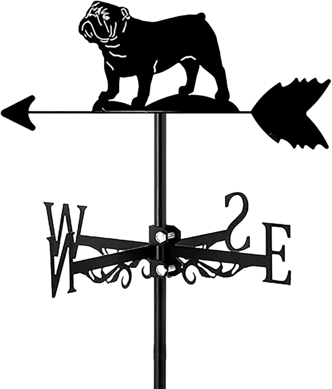 Metal Weathervane Creative Dog Silhouette Wind Vane Vintage Stainless Steel We