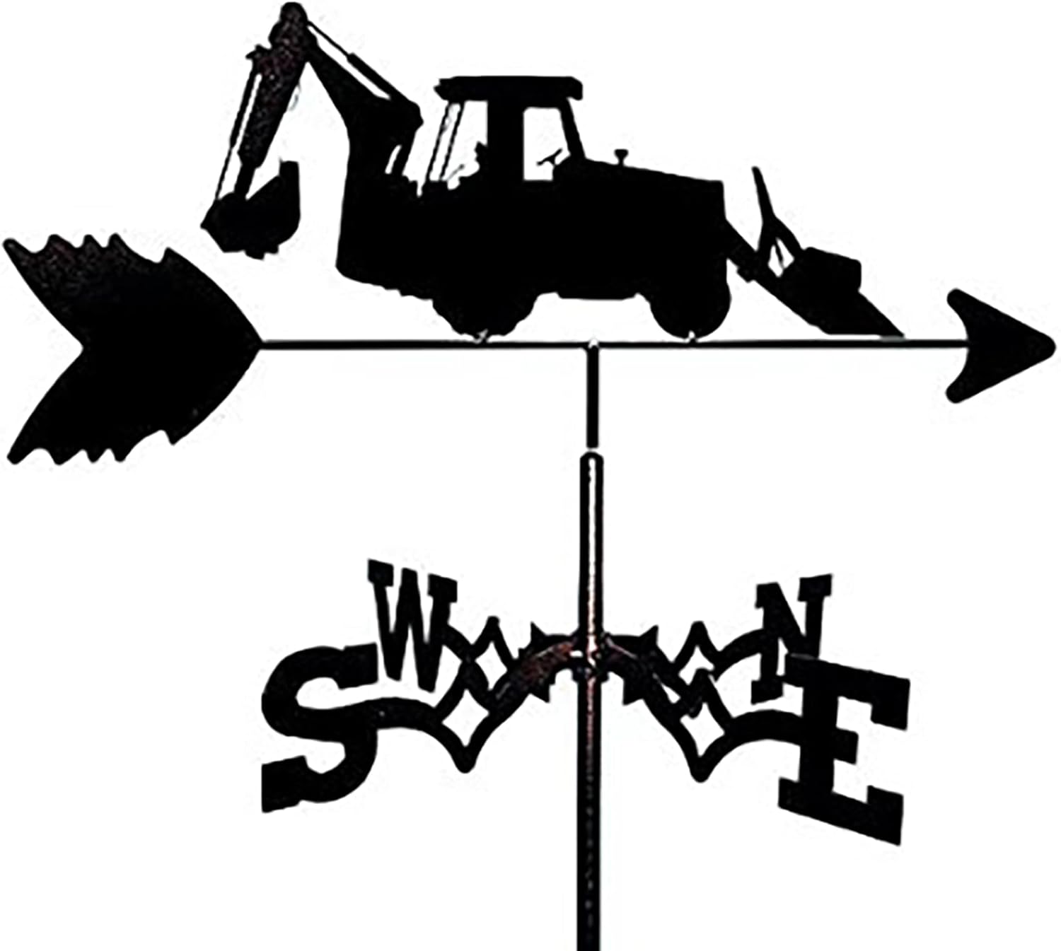 Excavator Metal Weathervane Vintage Wind Vane Stainless Steel Weathercock Wind