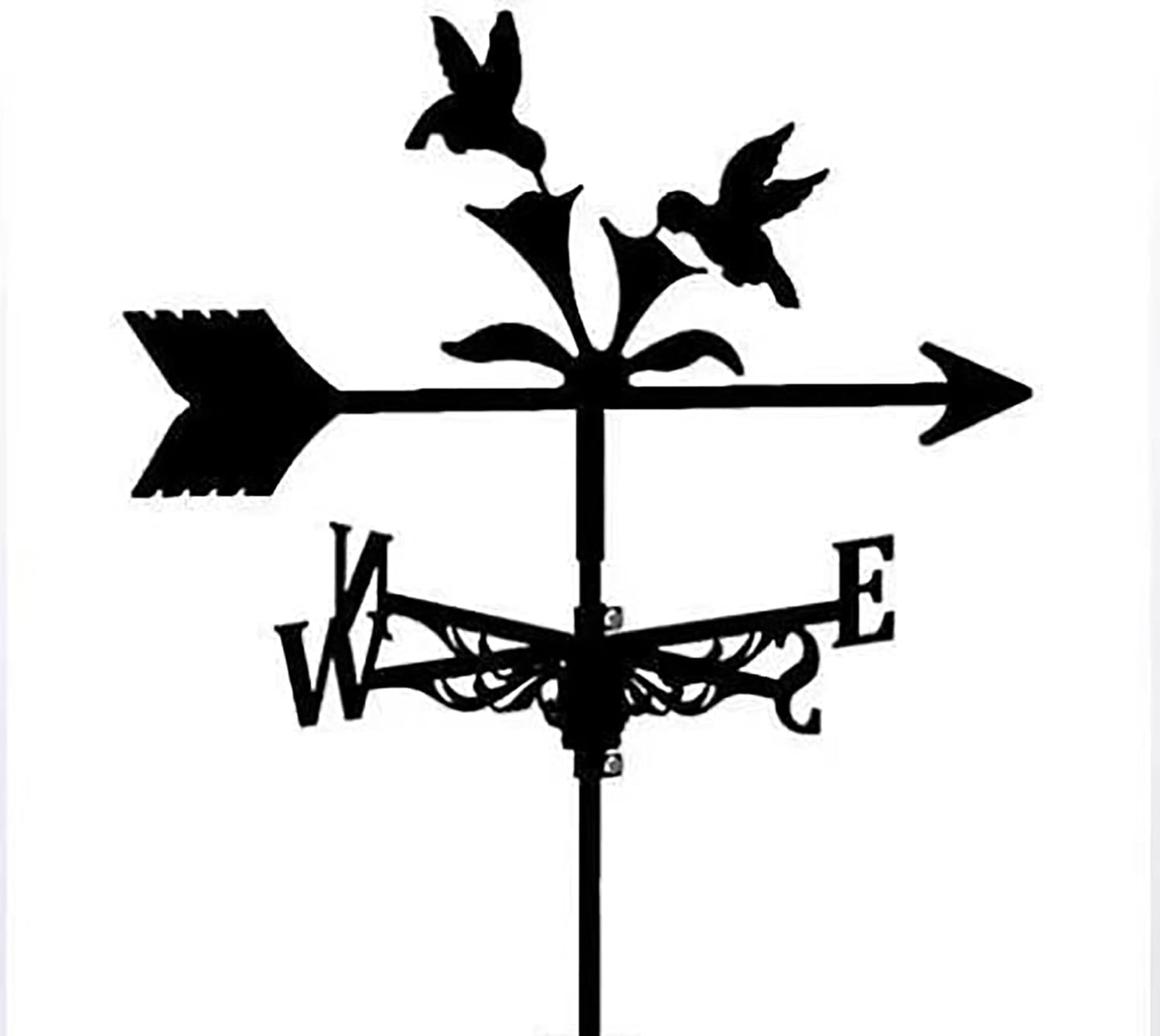 Metal Weathervane Vintage Bird Wrought Iron Wind Vane Stainless Steel Weatherc