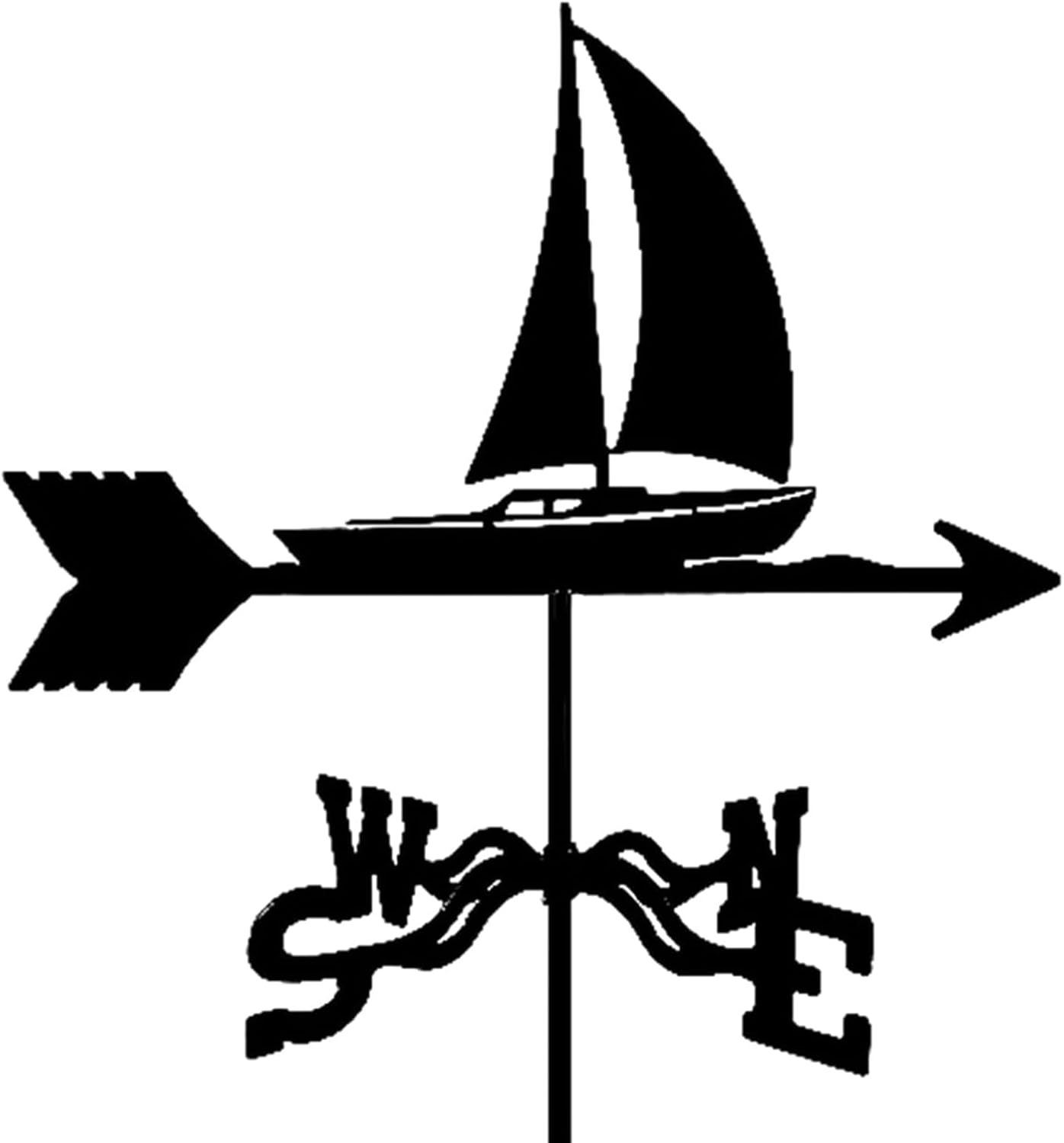 Dinghy Metal Weathervane 3D Wrought Iron Weathervane for Roof Garden Patio Out