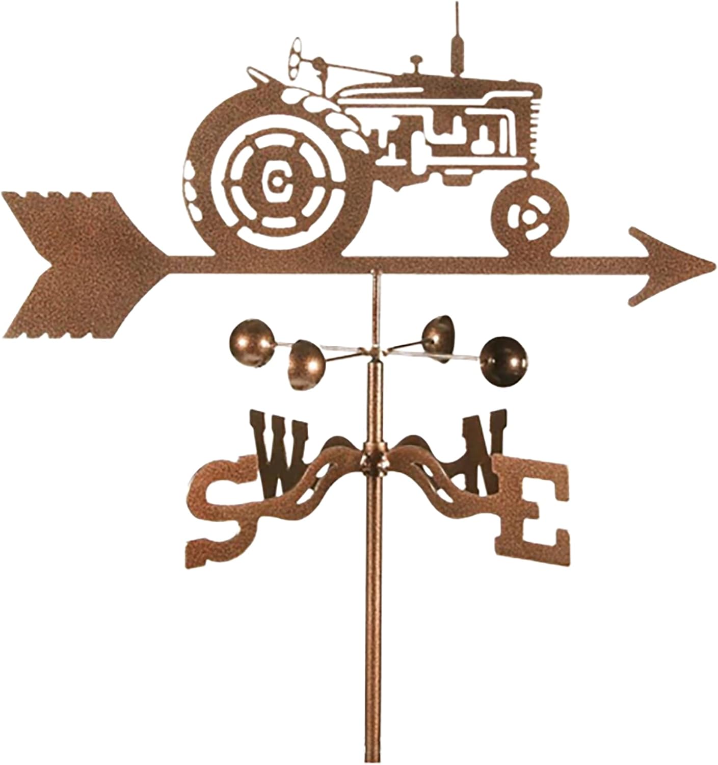 Metal Weathervane Tractor Silhouette Wrought Iron Wind Vane Stainless Steel We