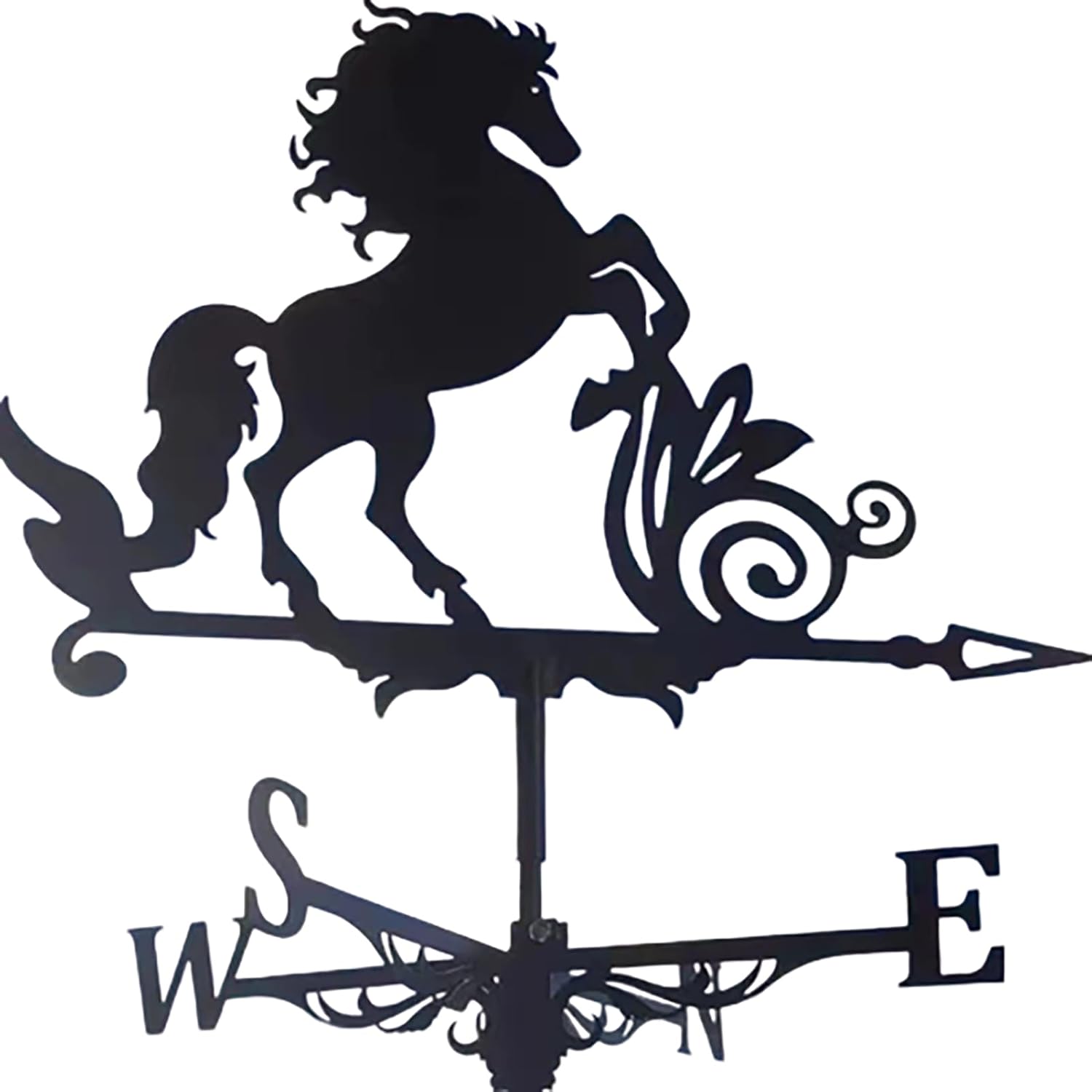 Metal Weathervane Horse Wrought Iron Wind Vane Stainless Steel Weathercock Win