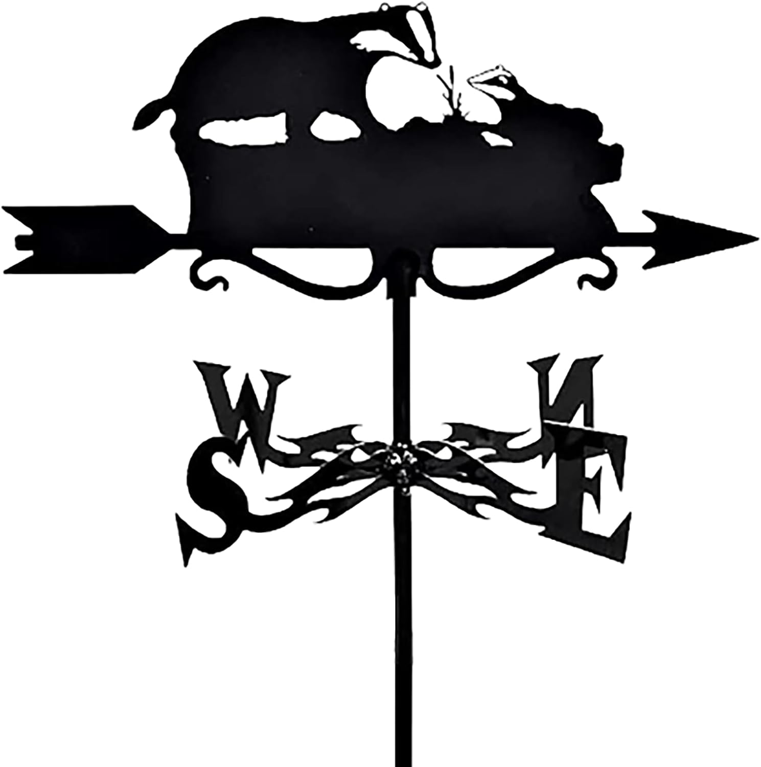 Animal Silhouette Metal Weathervane Vintage Wind Vane Stainless Steel Weatherc