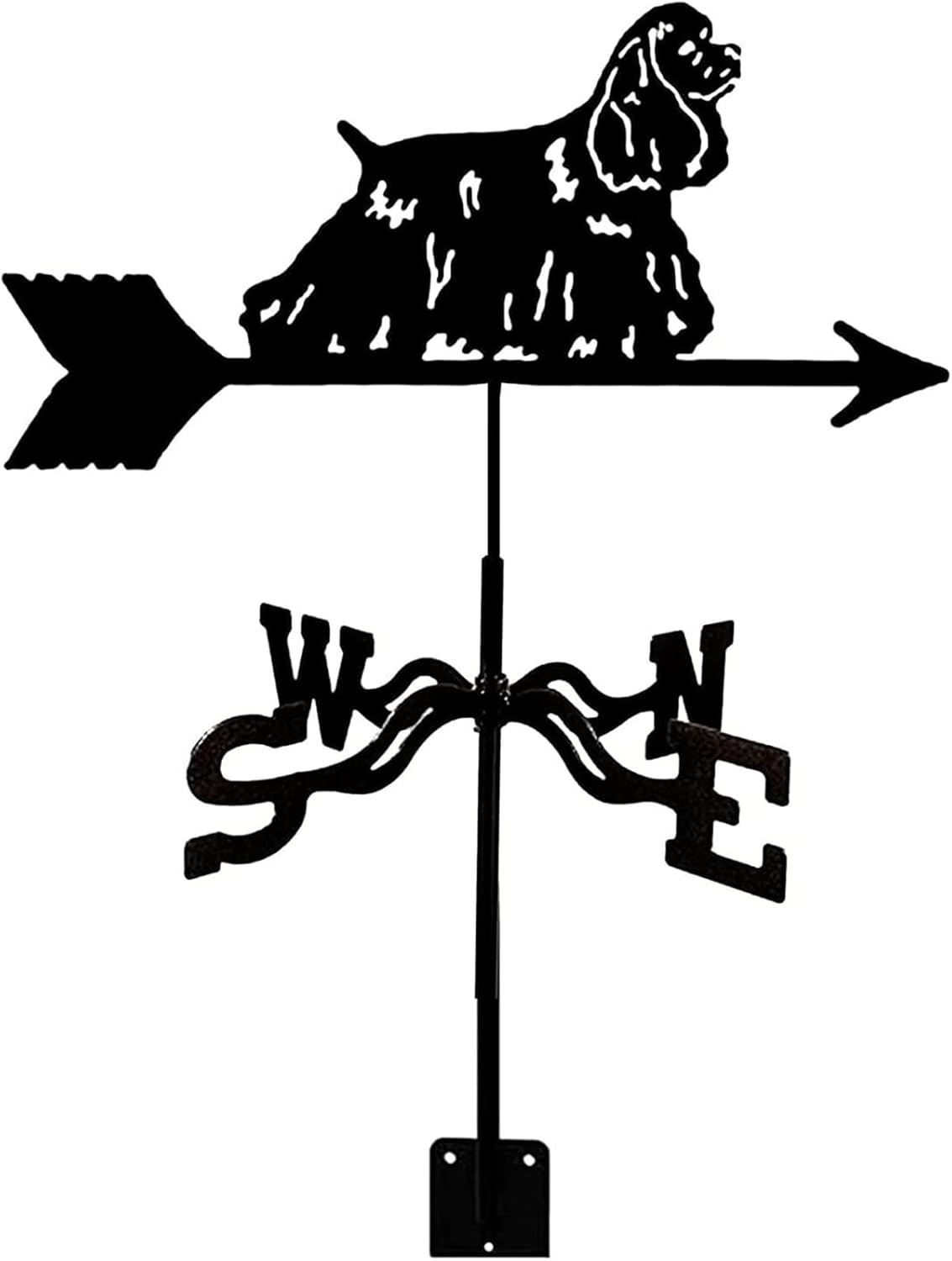 Long Haired Dog Metal Weathervane Vintage Wind Vane Stainless Steel Weathercoc