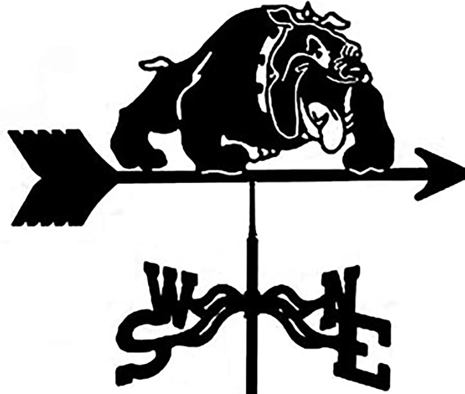 Metal Weathervane Vintage Big Dog Silhouette Wind Vane Stainless Steel Weather