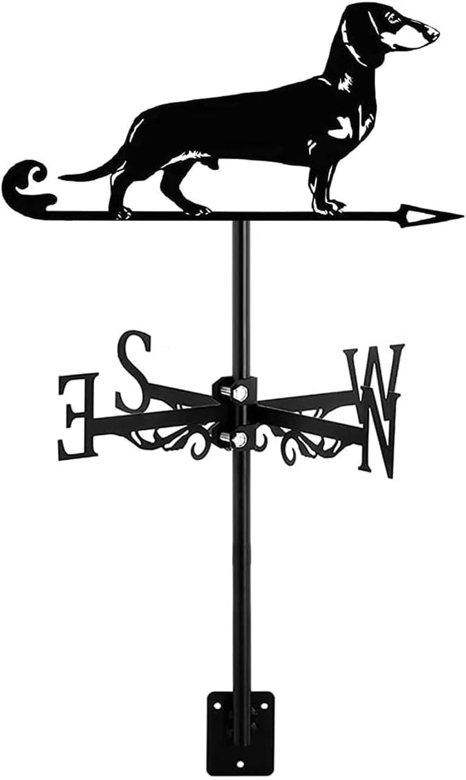 Dog Metal Weathervane 3D Wrought Iron Weathervane for Roof Garden Patio Outdoo
