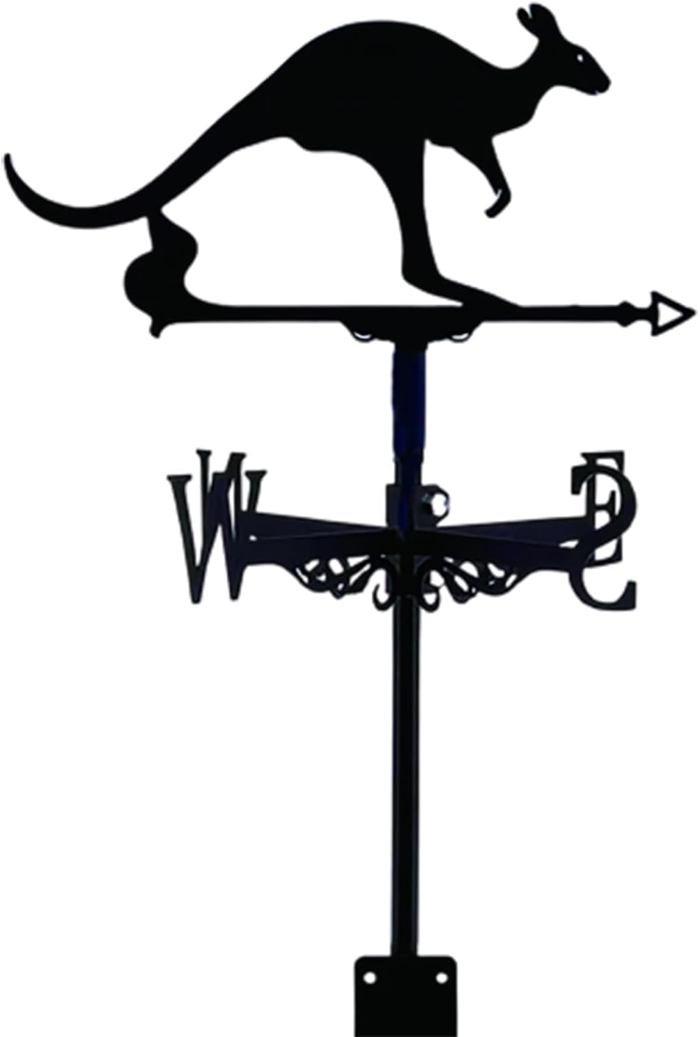 Metal Weathervane Kangaroo Silhouette Wind Vane Vintage Stainless Steel Weathe