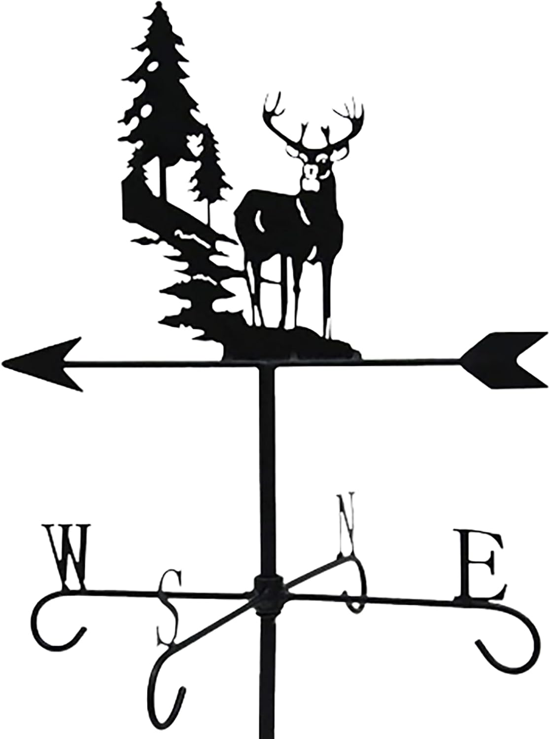 Metal Weathervane Vintage Forest Deer Silhouette Wind Vane Stainless Steel Wea