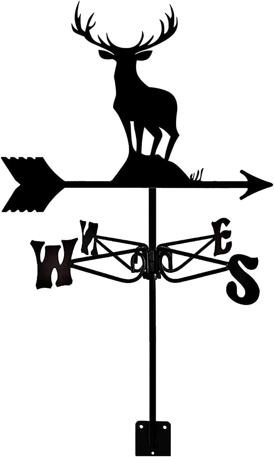 Long Horned Deer Metal Weathervane 3D Animals Weathervane for Roof Garden Pati