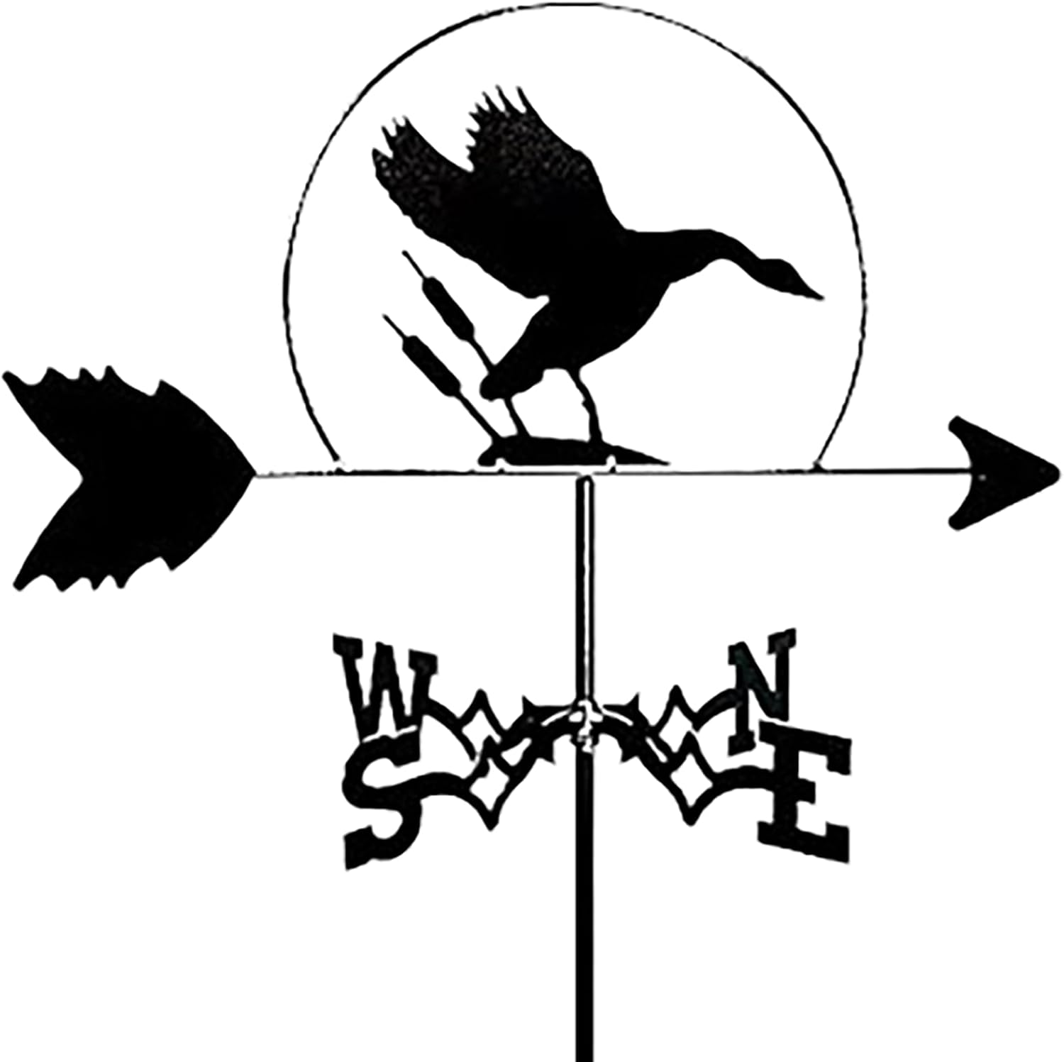 Metal Weathervane Vintage Goose Wrought Iron Wind Vane Stainless Steel Weather