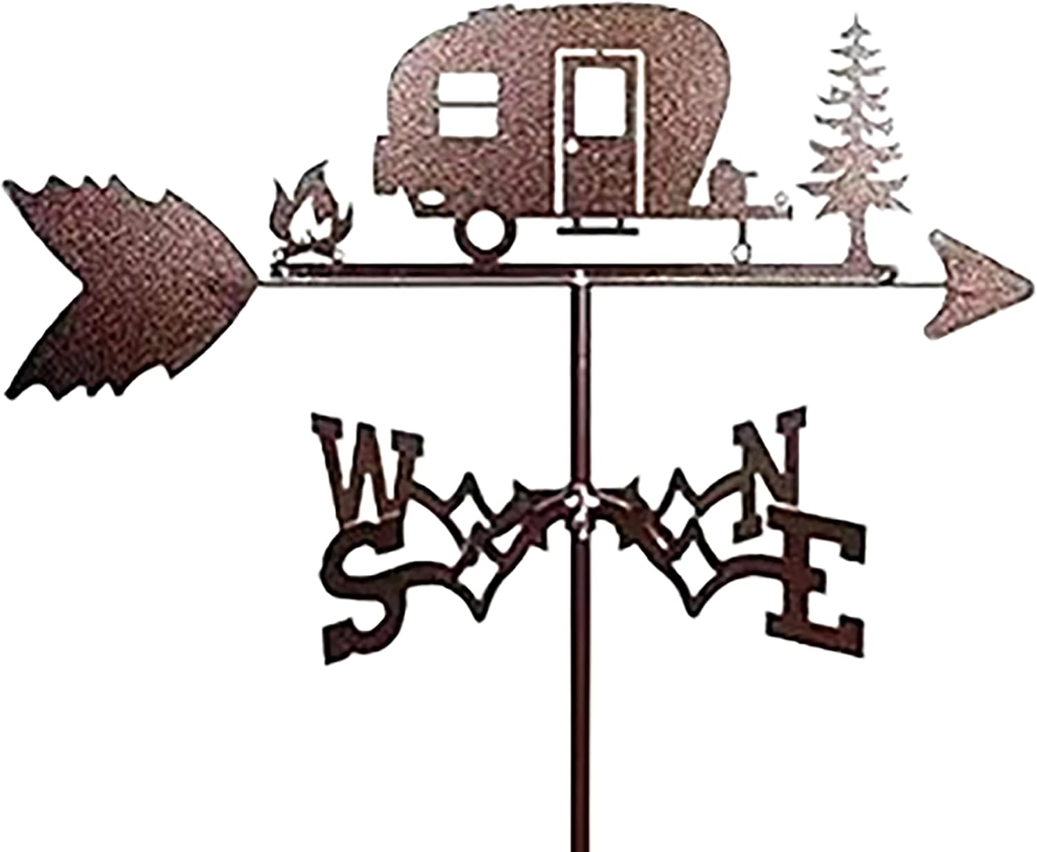 Metal Weathervane Bus Silhouette Wind Vane Vintage Stainless Steel Weathercock