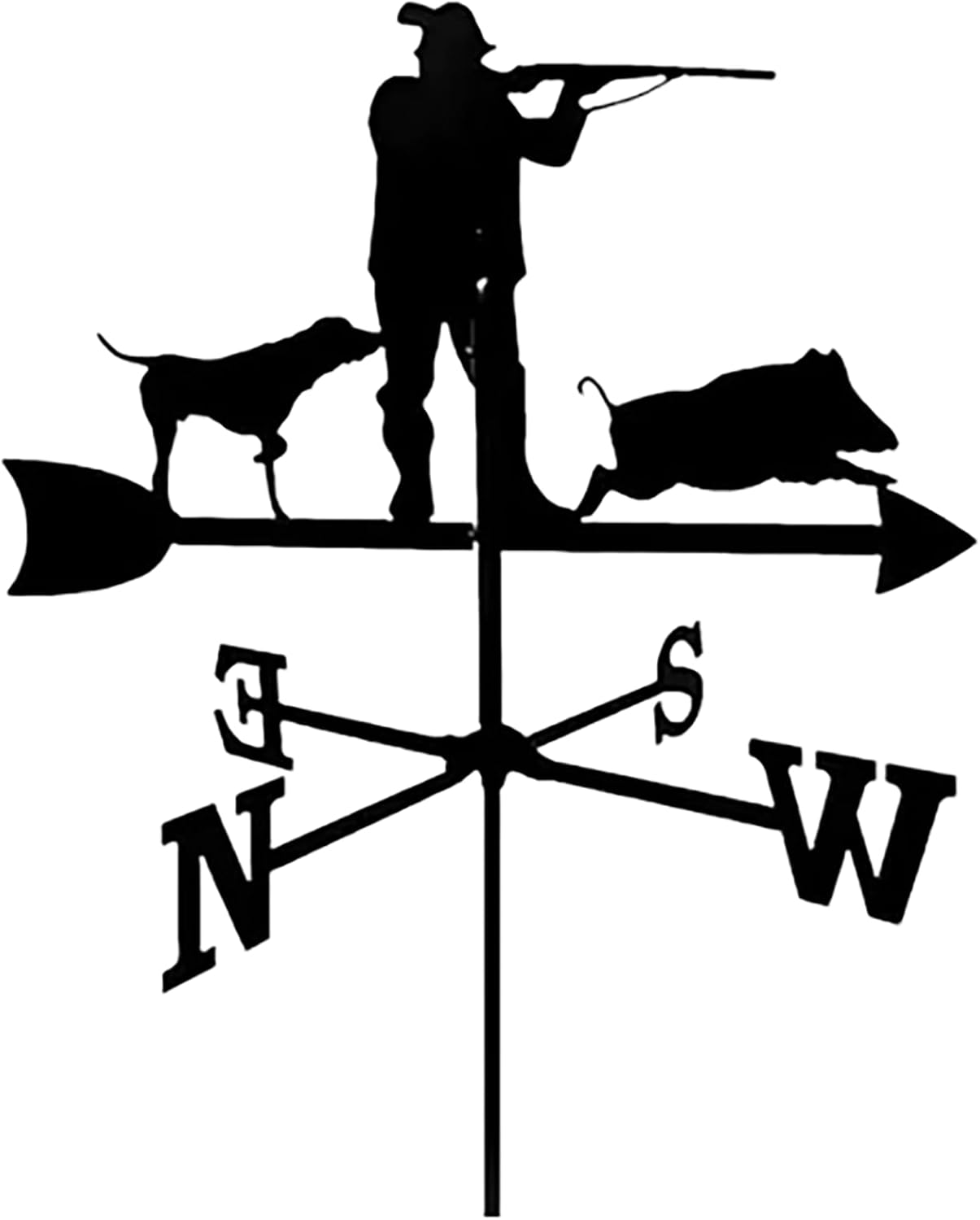 Hunter Silhouette Metal Weathervane Vintage Wind Vane Stainless Steel Weatherc