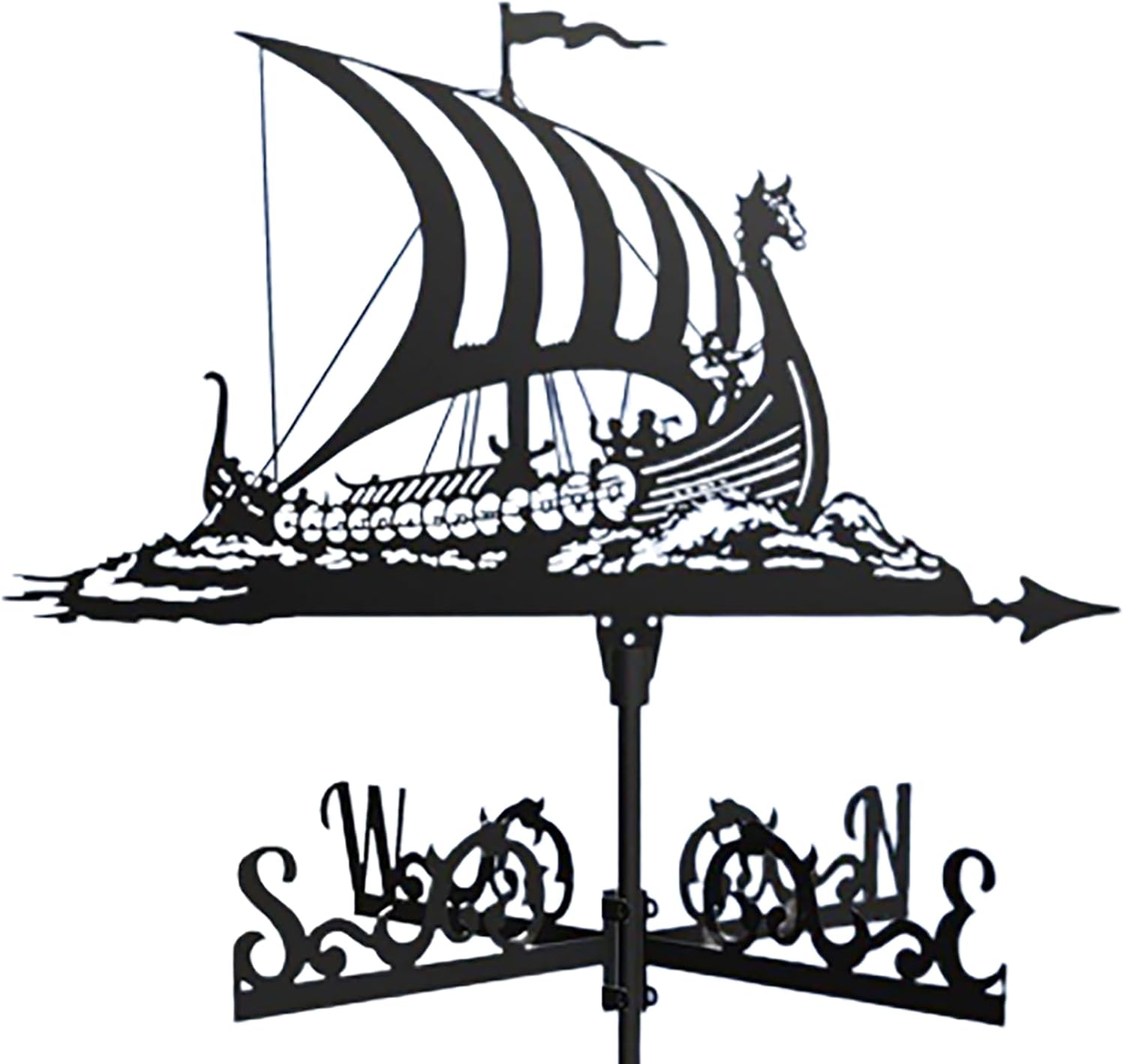 Sailboat Metal Weathervane Creativity Silhouette Wind Vane Vintage Stainless S