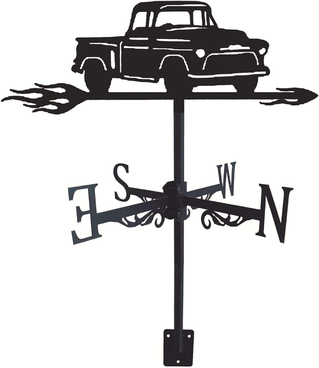 Metal Weathervane Car Silhouette Wrought Iron Wind Vane Stainless Steel Weathe
