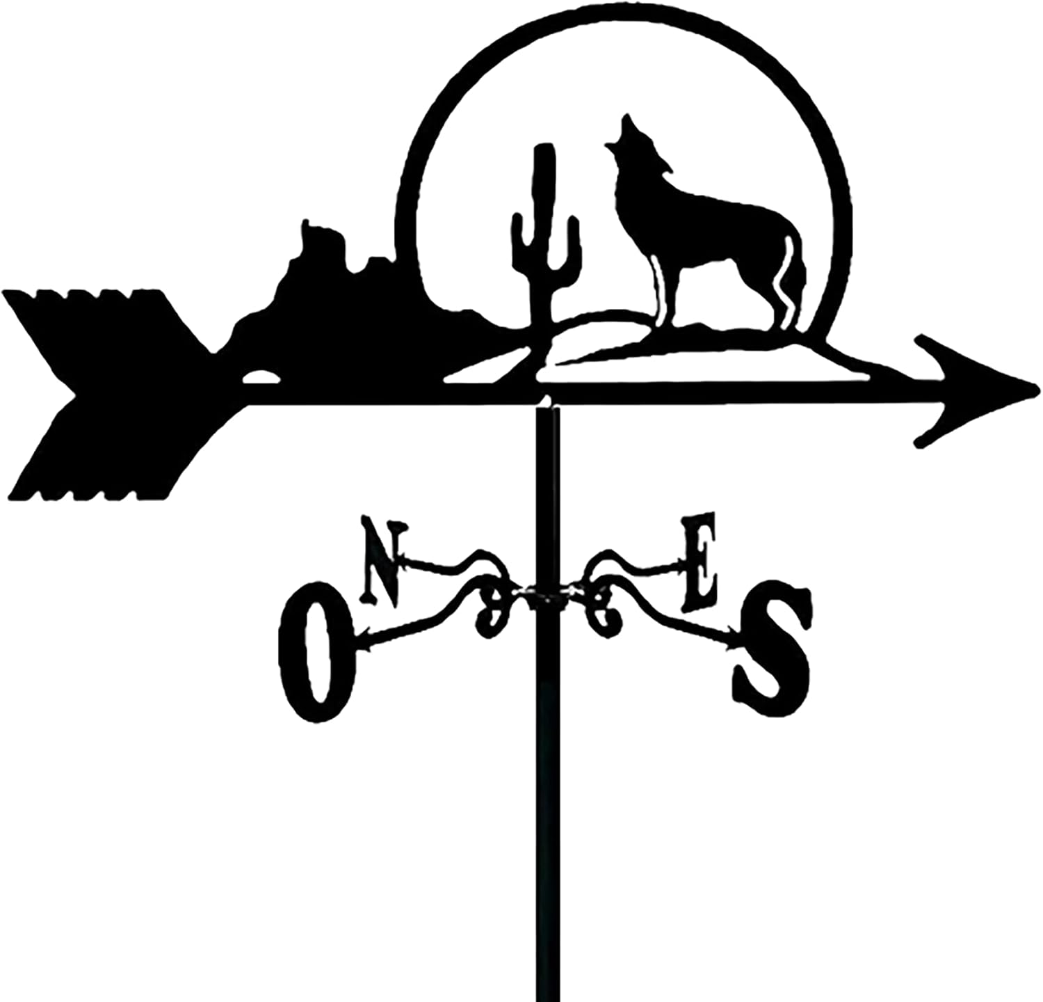 Metal Weathervane Vintage Wolf Forged Iron Wind Vane Stainless Steel Weatherco